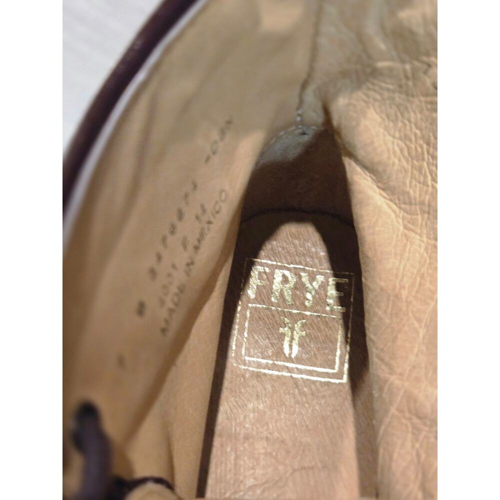 Women's Frye Phillip Moc Toe Leather Lace-up Ankles Boots Size:7 Color: Brown - Picture 8 of 10
